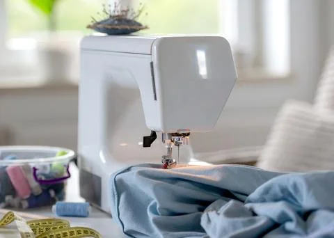 Sewing Machine With Sewing Accessories Stock Photos