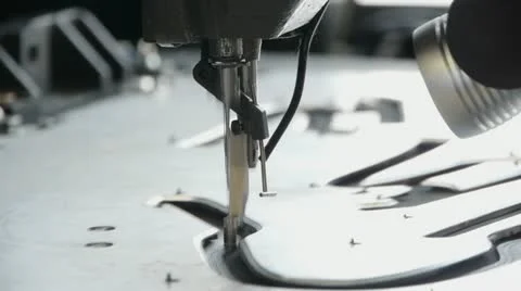 Sewing machine for shoes close up Stock Footage 11425385