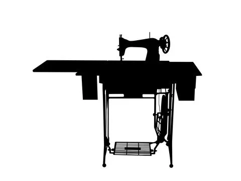 Sewing Machine Silhouette Stock Illustration