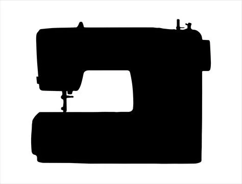 Sewing machine silhouette vector art Stock Illustration