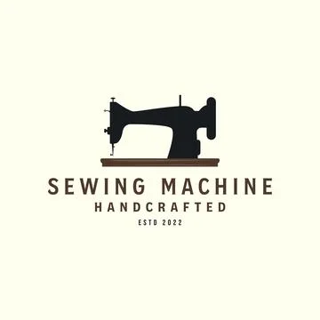 Sewing machine silhouette vector style logo design icon template illustration Stock Illustration