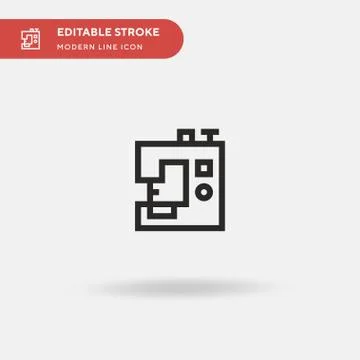 Sewing Machine Simple vector icon. Illustration symbol design template for we Illustrazione stock