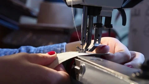Sewing machine in slow motion Stock Footage 81971369