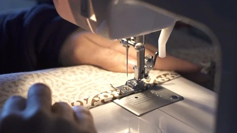 Sewing machine in slow motion Stock Footage 88575714