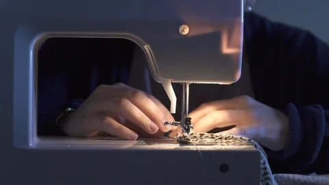 Sewing machine in slow motion Stock Footage 88575837