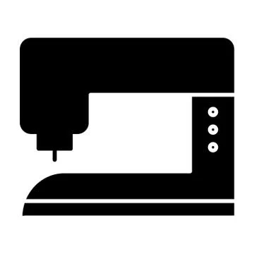 Sewing machine solid icon. Needlework vector illustration isolated on white Stock Illustration