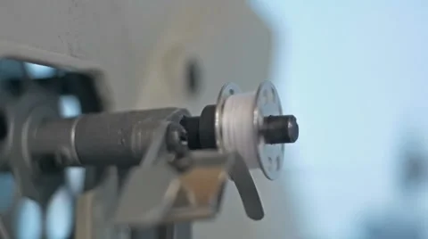 Sewing machine - spinning a bobbin slow 库存影片 61264700