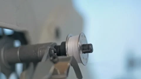 Sewing machine - spinning a bobbin slow Stock Footage 61264887