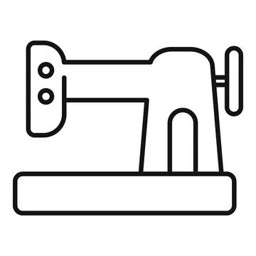Sewing machine standing on table for handmade clothes production Stock Illustration