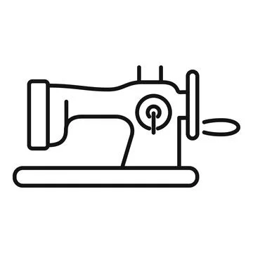 Sewing machine standing on table for handmade clothes creation Stock Illustration