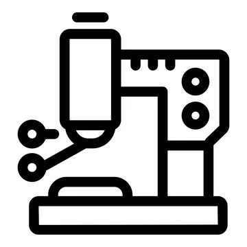 Sewing machine stitching fabric with needle and thread icon Stock Illustration