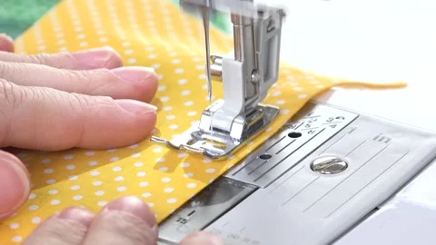 Sewing Machine, Tailor Woman Working in a Tailoring Workshop, Worker Stitching Stock Footage 275363994