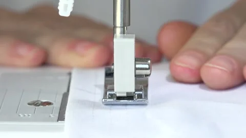 Sewing Machine, Tailor Woman Working in a Tailoring Workshop, Worker Stitching Stock Footage 275364387