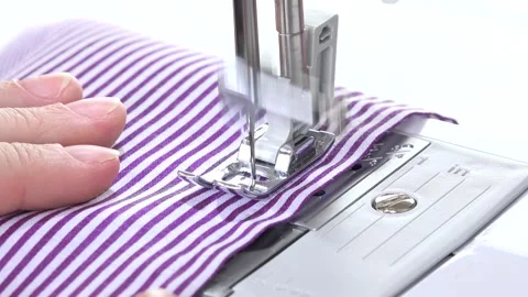 Sewing Machine, Tailor Woman Working in a Tailoring Workshop, Worker Stitching Stock Footage 336659220
