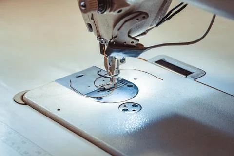 Sewing machine in the tannery Stock Photos