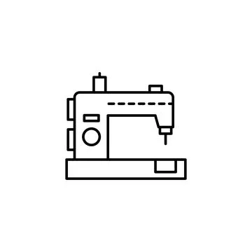 Sewing machine, technology icon. Simple line, outline vector elements of tailor Stock Illustration