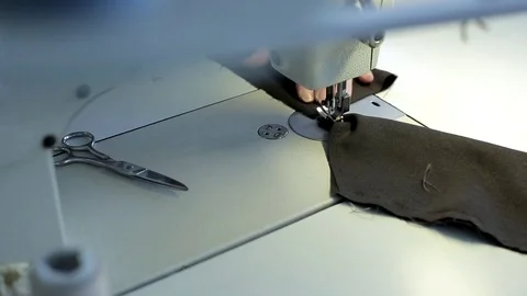 Sewing machine in a textile factory Stock Footage 73148494