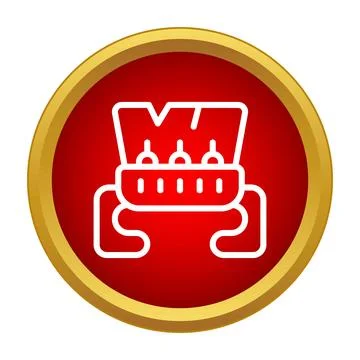 Sewing machine textile industry equipment flat icon Stock Illustration
