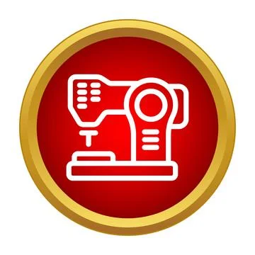 Sewing machine textile industry tailoring hobby icon Stock Illustration