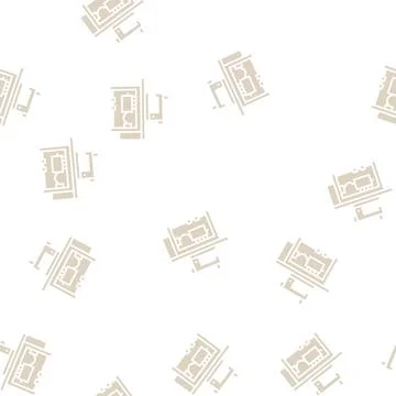 Sewing machine textile workplace glyph seamless pattern イラスト素材