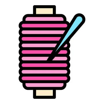 Sewing machine thread icon vector flat Stock Illustration