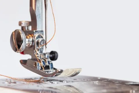 Sewing machine with thread in needle background Stock Photos