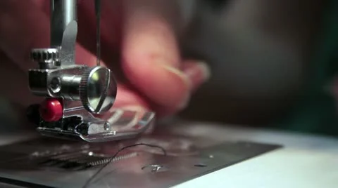 Sewing machine thread a needle threader Stock Footage 14808621