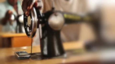 Sewing machine tilt shift Video stock 50585149