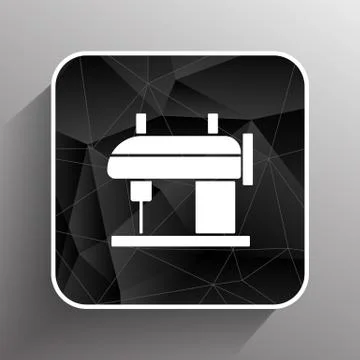 Sewing machine vector icon raft embroidery tool clothes Illustrazione stock