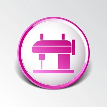 Sewing machine vector icon raft embroidery tool clothes Stock Illustration