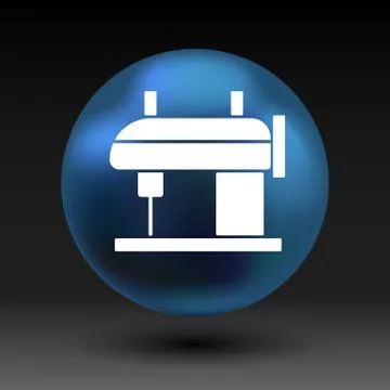 Sewing machine vector icon raft embroidery tool clothes Stock Illustration