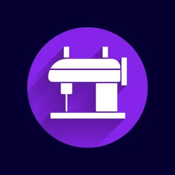 Sewing machine vector icon raft embroidery tool clothes Illustrazione stock