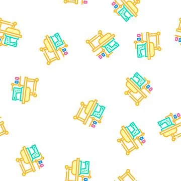 Sewing machine vector seamless pattern Stock Illustration