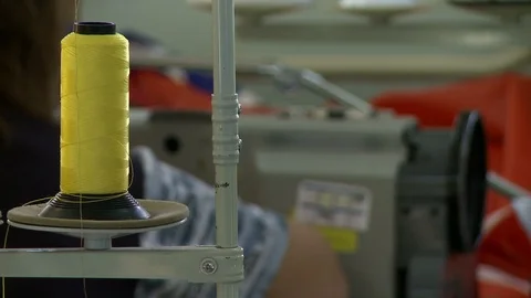 Sewing machine view with changing focus Vídeos de archivo 87856688