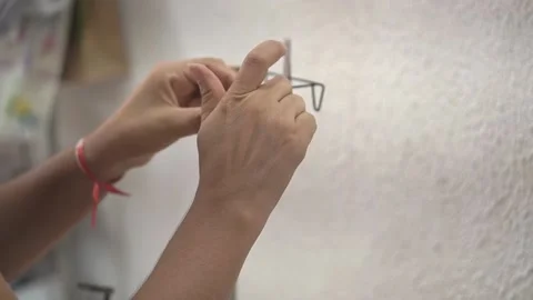 Sewing machine with vintage look. Process of sewing in atelier or workshop. Stock Footage 137679743