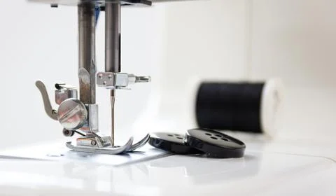 Sewing machine white Stock Photos