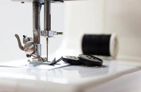 Sewing machine white Stock Photos