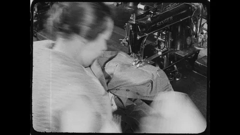 Sewing Machine Worker Stock Footage 126655022