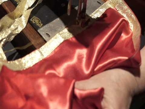 Sewing machine working Stock Footage 77126097