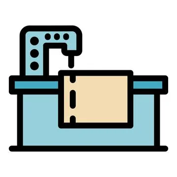 Sewing machine working icon color outline vector Illustrazione stock