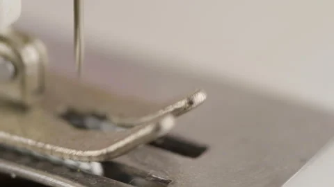Sewing Machine working macro manufacturing test Stock Footage 146202091