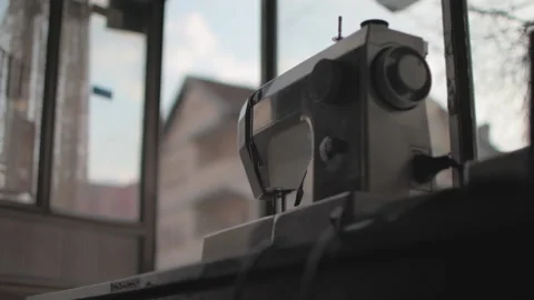 Sewing machine in a workshop Stock Footage 147553241