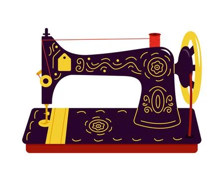 Sewing machine for your design. Retro style Stock Illustration