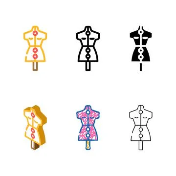 Sewing mannequin color icon vector looks Stock Illustration