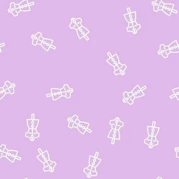 Sewing mannequin line vector seamless pattern Stockillustratie