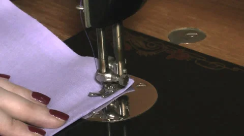 Sewing with manual machine Video stock 37176809
