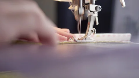Sewing masks to control spread of covid-19 Video stock 128149573