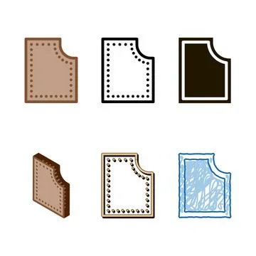 Sewing material set icon vector outline Stock Illustration