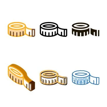 Sewing meter icon vector variations outline Stock Illustration