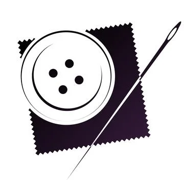 Sewing needle and button symbol for sewing Stock Illustration